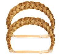 Didiseaon 2 Pièces cheveux tressés épais bandeaux pour femmes bandeau en épingle à cheveux cravates hair charms hair toppers postiches de femmes de fête gros bandeau tressé tressé large