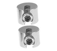 Didiseaon 2 pièces Clamps Acier Inoxydable pour Câbles Métalliques Serre-câbles Plats à Fente pour Jardin Serre et Clôture Résistants et Faciles à Installer