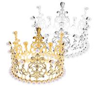 Didiseaon 2 Pièces couronne de mariage fille bijoux de cheveux de mariage accessoires de coiffure décor en strass Coiffes hair charms hair toppers Diadème en alliage décor de tête de strass