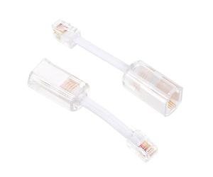 Didiseaon 2 Pièces Démêloir de Cordon Rotatif, Adaptateur Anti-pivotement | Adaptateur Telephone Fixe pour Box, Cordon Téléphonique Blanc, Rotation 360°, PC PVC Cuivre ABS