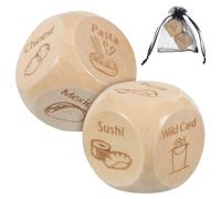 Didiseaon 2 pièces Dés Décision Alimentaire Bois Motifs Repas Jeu Dîner Original et Multifonction pour Famille et