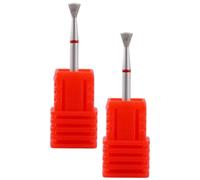 Didiseaon 2 Pièces Embout Ponceuse Ongles pour Dépose Vernis, Diamant Rouge Modèle 71, Tête Conique à Dents Fines, Ponçage Performant, Fixation Sécurisée, pour Salon et Usage Professionnel