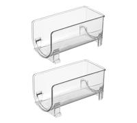 Didiseaon 2 pièces Étagère Vin Empilable Transparente Rangement Compact et Extractible pour Bouteilles Organisateur Pratique pour Cuisine Bar et Maison