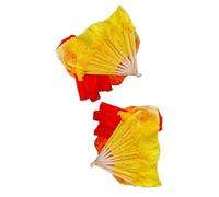 Didiseaon 2 Pièces Éventails Pliants de Danse en Bois et Faux Soie Design Dégradé Flammes, Mouvement Fluide et Gracieux, Adaptés pour Scène et Danse du Ventre Adultes et Garçon et Filles