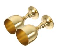 Didiseaon 2 pièces Goblet Laiton Élégant Coupe Vintage pour Offrande Eau et Vin Tasse Décorative pour Autel Bouddhiste Résistante et Facile à Entretenir Usage Religieux et Cérémonial