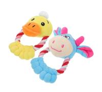 Didiseaon 2 Pièces Jouets à Mâcher pour Chiots avec Sifflet Jouets Interactifs pour Nettoyage Dentaire et Entraînement Dentition des Chiens et Chats