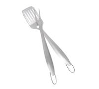 Didiseaon 2 pièces Kit Barbecue Acier Inoxydable Ustensiles Portables Ergonomiques pour Repas Extérieur Fourchette et Spatule Adaptées Au Camping et Cuisine Professionnelle