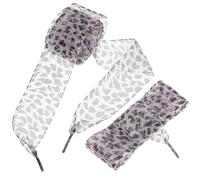 Didiseaon 2 Pièces Lacets de Chaussures Léopard Larges en Polyester, 130cm | Deux Paires Rose Panthère, Usage pour Chaussures Habillées et Modèles Sportifs