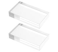 Didiseaon 2 Pièces Lentille Optique Physique en Verre Optique, Lentille Convexe Transparente, Rectangulaire, pour Lumière, Enseignement Physique et Expériences de Recherche Avancée