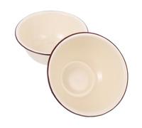 Didiseaon 2 pièces Lot de Bols Émail Rétro Profonds Couvercle de Cuisine Polyvalente pour Soupe Fruits et Stockage Surface Lisse Facile à Nettoyer Blanc