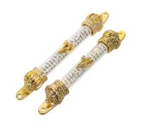 Didiseaon 2 pièces Mezouzah Juive Métal avec Parchemin Sacré Bénédiction pour Porte Entrée Décoration Murale Jerusalem Set Strass Cadeau pour Maison Juive