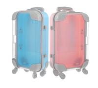 Didiseaon 2 Pièces Mini Valise Trolley Boîtes de Voyage de Voyage Mini boîtes à Bonbons boîtes de Faux Cils étui Porte Faux Cils contenants de Cils vides Organisateur de Porte-Cils Plastique