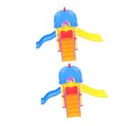 Didiseaon 2 pièces Miniature Slide Toy Model for Doll House Plastic Playground Slides with Safe Rounded Edges Childrens Play Ornament for Creative Pretend Play and Dollhouse Decor