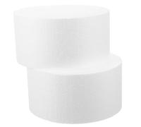 Didiseaon 2 pièces Modèle de Gâteau Rond Mousse Blanc Bloc de Polystyrène pour Sculpture DIY Outil de Décoration de Gâteaux Pratique pour Entraînement et Artisanat à