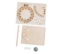 Didiseaon 2 pièces Modèle Équatorial Bois Jeu Éducatif DIY Horloge Solaire Scientifique pour Garçon Fille Apprentissage et Géographie