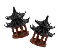 Didiseaon 2 Pièces Modèle Miniature de Chinois en Plastique Noir, Décor | Bureau et Aquarium, Léger, Facile à Poser, Usage Intérieur Extérieur, Finition Réaliste