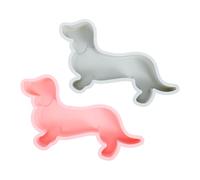 Didiseaon 2 pièces Moule Silicone Grand Format Chien Forme Non-adhésif Résistant Haute Température Pour Gâteaux Biscuits Chocolat DIY Bleu Rose