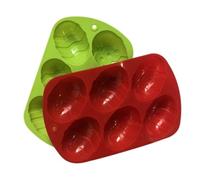 Didiseaon 2 pièces Moule Silicone Œuf Pâques Rouge Vert Antiadhésif Rigide et Étanche Moule Pâtisserie pour Bonbons et Œufs de Pâques Maison