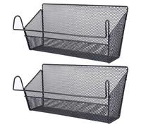 Didiseaon 2 Pièces Panier de Rangement Suspendu, Organisateur de Chevet | Accrochage par Crochet Rail, Gain de Place, Accès Rapide au Lit, pour Cahiers et Fournitures