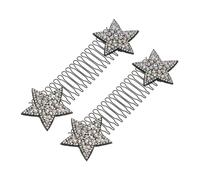 Didiseaon 2 Pièces Peignes Cheveux Étoiles Argentés Pinces Invisibles Antidérapantes pour Chignon et Coiffure Quotidienne Accessoire Polyvalent Facile à Utiliser