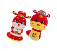 Didiseaon 2 Pièces Peluche Serpent Année du Serpent Décoration Douce Peluche Large Mascotte Mignonne pour Maison Bureau Cadeau Souvenir Chinois