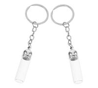 Didiseaon 2 pièces Pendentif Porte Clés Bouteille Verre Transparent Flacon Huile Essentielle Portable pour Sac à Dos Design Créatif Sûr et Robuste Accessoire Femme Élégant