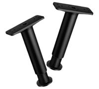 Didiseaon 2 Pièces Pied de Support Central Réglable Noir 13-22 CM | Acier Plastique, Installation Facile, Nivellement Stable, Protège les Sols, pour Canapé et Mobilier