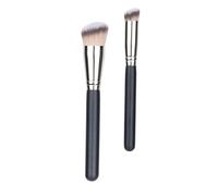 Didiseaon 2 Pièces Pinceau De Maquillage Fard à Joues Liquide Scrubber Rasoirs Peau Eye-liner Tanneur Spatule De Soin Surligneur Pinceaux Trousse Apprêt Para Correcteur Double Manche En Bois