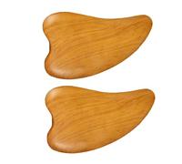 Didiseaon 2 pièces Plaque de Grattage Bois Naturel pour Massage et Auto-massage Du Visage Détente Musculaire et Soin Anti-rides Outil Compact pour Tissus Profonds et Fascia