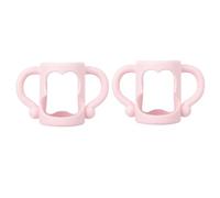 Didiseaon 2 pièces Poignées Silicone pour Bouteilles de Lait pour Garçon Fille de Pratique et Confortable pour Transition Biberon vers Tasse Couleur Rose