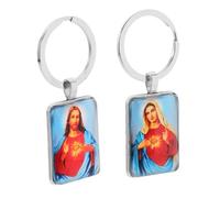 Didiseaon 2 pièces Porte-clés Mini Album Photo Religieux avec Bible et Image Jésus Accessoire Compact et Élégant pour Clés Maison Voiture et Église Cadeau de Baptême et Cadeau Inspirant