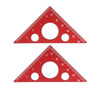 Didiseaon 2 pièces Règle Angle Alliage Aluminium Équerre Triangulaire de Menuiserie avec Double Échelle Métrique et Impériale Outil Multifonction pour Mesure Précise Angles Hauteurs et