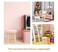 Didiseaon 2 pièces Scale Bar Chair for Dollhouse Kitchen and Living Décor Natural Wood Grain Furniture Accessory