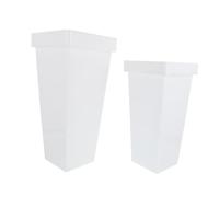 Didiseaon 2 pièces Seaux à Fleurs Plastique Seaux Carrés Blancs Petit et Grand Contenants pour Éveil et Arrangement Floral Résistants et Pratiques pour Usage Domestique