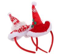 Didiseaon 2 Pièces Serre-tête Bonnet de Père Noël Peluche Lot de Accessoire de Fête de Noël Bandeau pour Fête au Bureau
