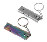 Didiseaon 2 pièces Sifflet Entraînement Acier Inoxydable pour Chiens et Oiseaux de Gris Foncé Outil Pratique pour Communication et Entraînement Extérieur pour Camping Survie