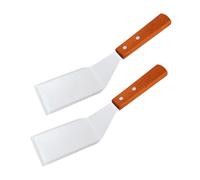 Didiseaon 2 pièces Spatules de Cuisine Inox avec Manche Antidérapant Accessoires Multifonctions pour Barbecue Steak et Pizza Design Ergonomique et Surface Lisse