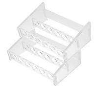 Didiseaon 2 pièces Support Tube Essai Double Transparent pour Tubes Essais Laboratoire Rack Solide pour Organisation Scientifique