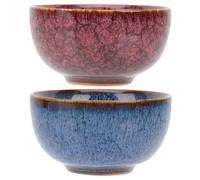Didiseaon 2 pièces Tasses à Thé Kung Fu Céramique Rétro Bol à Thé Émaillé pour Bureau et Cadeau Design Élégant et Forme Arrondie Oolong et Puer Couleur Aléatoire Couleur Aléatoire