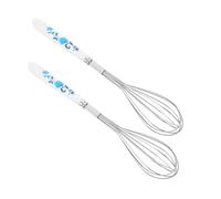 Didiseaon 2 pièces Œufs Acier Inoxydable Lot de Batteur Manuel avec Poignée Céramique pour Mélanger Facilement Crème et Œufs Ustensiles de Cuisine Efficaces pour Pâtisserie