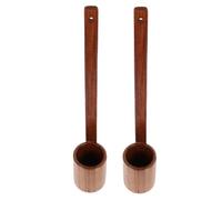 Didiseaon 2 Pièces Vintage Wooden Wine Ladle Long Handle Flat Bottom Beer And Soy Sauce Dipper Spoon For Measuring And Pouring In Kitchen