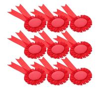 Didiseaon 20 Insignes Vierges Ronds à Épingle en Fer Lot Créatif 20 Pièces Rubans Satinés Rouges Badges Personnalisables pour Fête Récompense et Décoration de Vêtements