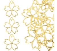 Didiseaon 20 Pièces de Pendentifs en Alliage Métal Cadre Creux Fleur Sakura, Kit de Fournitures de Bricolage pour Fabrication Bijoux Diy, Accessoires Pendentifs Collier Décoration Créative