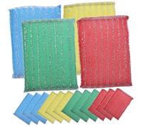 Didiseaon 20 pièces Éponge de Cuisine Réutilisable Chiffon Éponge Huile Compact et Épais Accessoire Multi Usage pour Nettoyage Cuisine Absorption Forte et Lot Couleurs