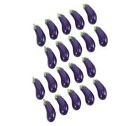 Didiseaon 20 pièces Mini Aubergines Artificielles Modèles Végétaux Miniatures pour Maison de Poupée Décoration DIY Apprentissage Cognitif Jouets Légumes Faux