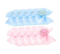 Didiseaon 20 pièces Noeuds pour Chiens Décoratifs avec Perles Brillantes pour Petits Chiens Accessoires de Cheveux Halloween pour Animaux