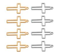 Didiseaon 20 Pièces Pendentifs Mini Croix Creux Acier Inoxydable Charms Crucifix pour Fabrication Bijoux DIY Pendentifs Religieux Unisexes pour Colliers Bracelets et Porte-clés