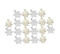 Didiseaon 20pièces Accessoires Boucles Oreilles Forme Flocon Dorés Argentés Résistants Durables