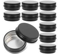 Didiseaon 24 Pièces Boîte à Bougie Miniature Ronde 15ml en Aluminium Noir | Récipient Rechargeable à Vis, pour Cire Parfumée et Rangement de Bureau, Design Simple