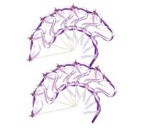 Didiseaon 24 pièces Lot de Bâtons Ruban Mariage avec Étoile et Clochettes Baguettes Fée Légères et Colorées pour Fête Décoration Princesse Accessoires Festifs
